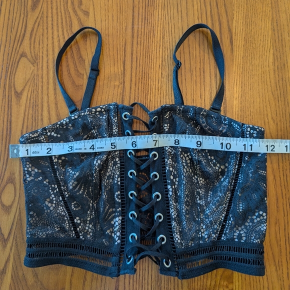 Victoria's Secret Elegant Black Lace-Up Convertible Strap Bustier, Size XS - Picture 4 of 9